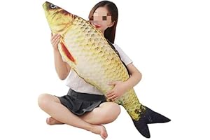 XICHEN 3D gigantisk mjuk fiskkudde kudde kudde karp plyschkudde fylld leksak prydnadskuddar för heminredning gåva barn plysch gosedjur leksak (78 cm/31 tum)