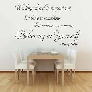 Wandtattoo mit Harry-Potter-Zitat "Working Hard Is ...