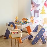 Miniture FlexDesk Kids Study Table with Chair | 6 in 1 Multifunctional Foldable Activity Desk | Water and Sand Sensory Play |