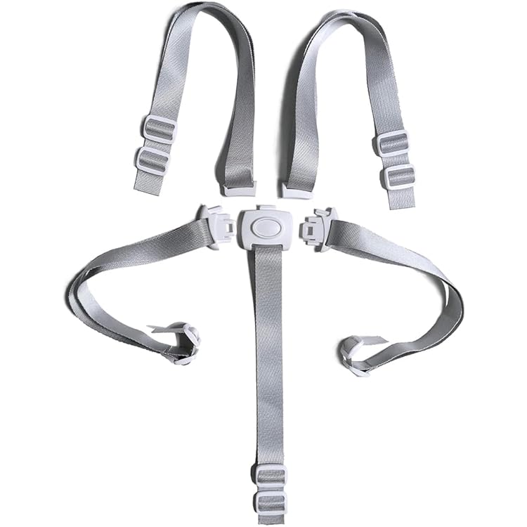 Ceinture De Sécurité 5 Points Pour Chaise Haute/enfant - Harnais Réglable En Nylon, Convertible 3 Points, Pour Poussette, Siège Auto, Landau