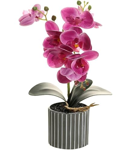 Orchidee Finte In Vaso - 2 Pezzi Viola | Decorazione Casa E Matrimonio