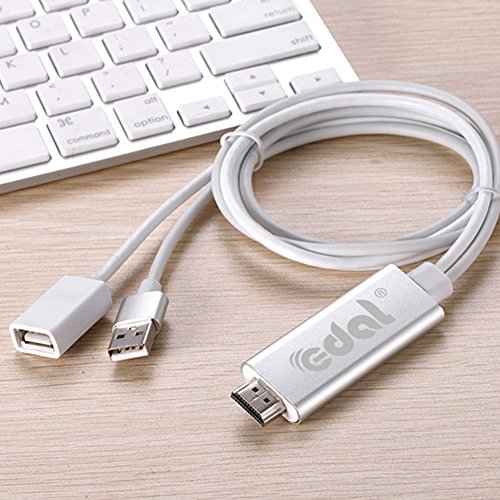 Lightning to HDMI Adapter Kabel, Kasit Lightning Digital AV auf HDMI 1080P Kabel für iPhone 7 7 plus 6s 6s plus 6 6 plus 5 5c 5s SE, iPad Air / Mini / Pro (Plug & Play) – Weißer - 6