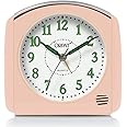 Ajanta Orpat Time Piece Snooze Buzzer Alarm Clock with Light Function (Plastic_105X100X50mm) (L.Pink)