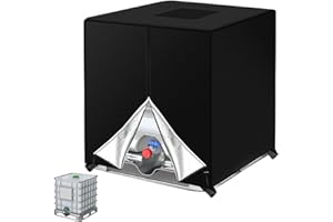 HOTUT IBC Water Tank Waterproof 1000L Water Tank 420D Oxford Fabric Protective Cover with Zip 120 x 100 x 116 cm IBC Container Protective Cover Windproof UV Protection with Strained Straps