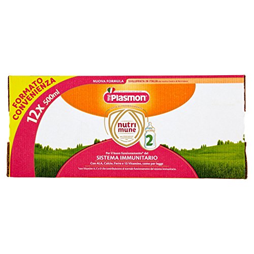 Plasmon Latte Liquido Nutri Mune 2 - 12 confezioni da 0,5 l - Totale: 6 l