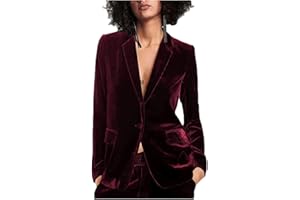 BOTONG Costume formel en velours pour femme avec revers en pointe, costume de travail professionnel pour femme