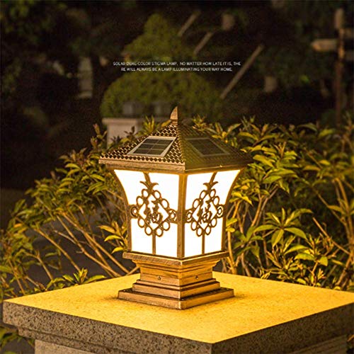 Preisvergleich Produktbild Säule Lampe Solar Panel Licht Solar Außenwandleuchte Wasserdichte Säulenlampe Led Außengartenlampe Villa Wandleuchte