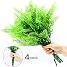 Produktbild FEIGO Künstlihche Farn 4Stücke Blätter Pflanze Perfekt für Zuhause Hochzeit Party Dekor Kunstpflanze Grün Kunstrasen Blätter Pflanze für Garten Hochzeit Anordnung Dekor