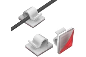 SDHIIOLP 40 clips de cable autoadhesivos, soportes para cables, clips redondos, soportes para cables para escritorio, pared, hogar, oficina, organizador de cables para exteriores, color blanco