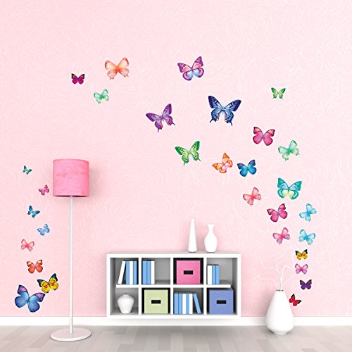 Decowall DW-1302 30 Leuchtende Schmetterlinge Wandsticker Wandaufkleber Wandtattoo Kinderzimmer - 3