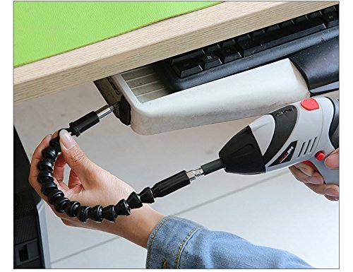 iRoundy Flexible Verlängerung Schraubendreher Bohrer Bits für Bohrmaschine+Schraubendreher Magnetizer Demagnetizer + Schraubendreher Set - 6