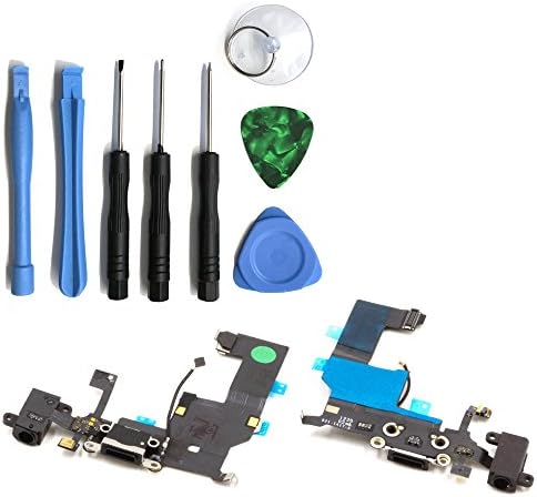 iPhone 5 charging port dock connector mic audio Jack headphones Home button contacts Flex cable repair kit
