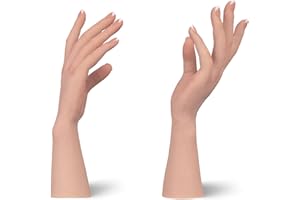 Cyomi Silicone Mannequin Hand Model Flexible Fingers Silicone Hand Model Realistic Soft Manikin Hand Model Female Size for Painting Teaching Arts Drawing Sketching Jewelry Display - Right Hand