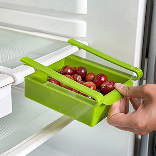 Bluelover Plastic Küche Kühlschrank Kühlschrank Gefrierschrank Storage Rack Shelf Halter Küchenorganisation Grün - 5