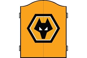 FOCO Officially Licensed Wolverhampton Wanderers Football Club Wolves FC Darts and Dartboard Cabinet, Multiple Designs Available