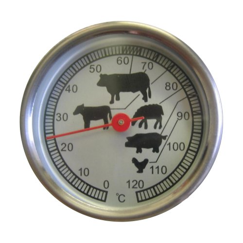 Edelstahl Thermometer 0-120° C Temperatur räuchern Räucherofen
