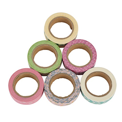 Très Chic Mailanda 6er Set Washi Tape Masking tape Klebeband Dekoband(F6) - 5