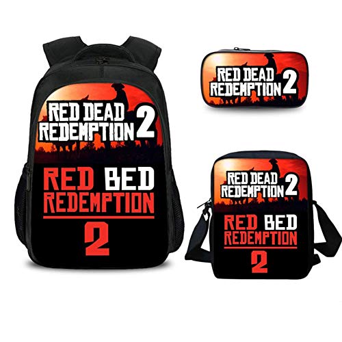Preisvergleich Produktbild Red Dead Redemption Schultasche Mädchen Jungen Multi-Compartment Wasserdicht Für Laptop Schulrucksack 3 Stücke