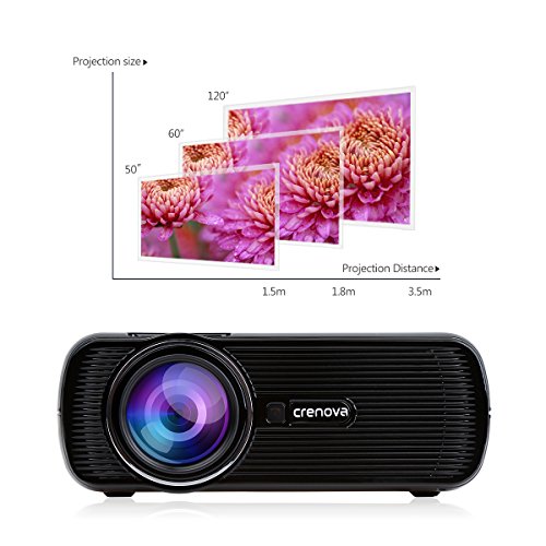 Crenova XPE460 Beamer 1200 Lumens 800*480 Auflösung Augenschutz inklusive HDMI Kabel – Schwarz - 4