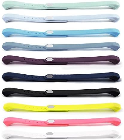 10pcs Colorful Soft Silicone Wrist Bands Replacement for Fitbit Alta Smart Fitness Activity Tracker Accessories Sport Watchband Bracelet Strap with Metal Clasps Small Size