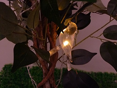 Solar Lichterkette 5 flammig Vogel mit Clip zum Klemmen, LED weiß Solarleuchte Dekoration - 3