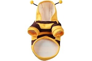 Gutol Bee katt kostym med huva för små hundar katter halloween husdjur kostym rekommenderad vikt 2,5–3,5 kg