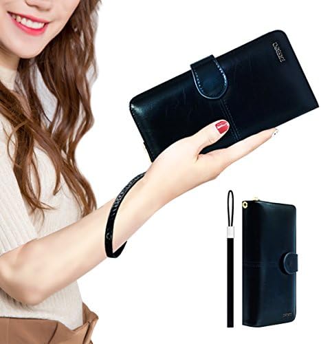 Passport Holder Travel Wallet, PU Leather Bifold Credit Card Case Coin Purse with Zipper Pocket Gift Boxed (Black)