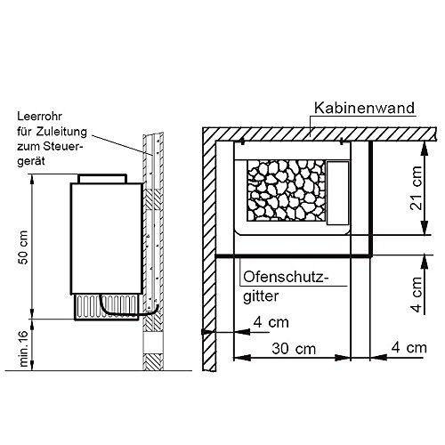 Saunaofen-Set ECONOMY-Plus-Anthrazit, finnischer Saunaofen 7,5 kW inkl. Saunasteuerung mit Vorwahl, Made in Germany und Original Premium Saunasteinen von ARTVION - 6