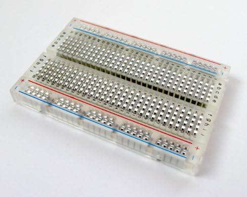 BB400T Transparent Solderless Plug-in BreadBoard, 400 tie-points, 4 power rails, 3.3 x 2.2 x 0.3in (84 x 55 x 9mm)