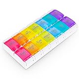 Pill Organizer,Myguru 7-Day AM PM Weekly Pill Case Box with 14 Compartments to Hold Medication