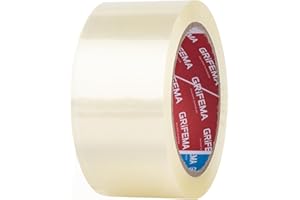 GRIFEMA GA4003-1 Heavy Duty Parcel Tape - Clear Low Noise, Strong Adhesive (5cm x 66m) - Industrial Packing Tape for Boxes & Moving House