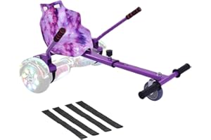 LSLIFE Hoverkart Go Kart Attachment Adjustable Hoverkart Seat for Self Balancing Scooters - Fits All Hover Board Sizes - 6.5", 8" and 10" Pink/Blue/Purple (Galaxy Purple)