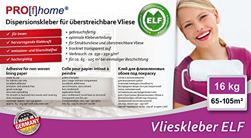 Vlieskleber Profhome Fertig-Kleber für Malervlies Renoviervlies Anstrichvlies Vlies Gewebe-Tapeten ELF 16 kg max 105 qm - 2