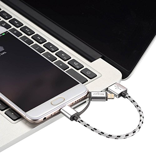 (3Pack) Lightning Cables Miger 0.5Ft USBLink Duo Short 2 in 1 Sync and Charge Cable with Lightning & microUSB for iPhone, iPad /iPod and Samsung, Nexus, Nokia, Sony, HTC & more - 8