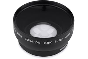 TOSUNY Objectif Grand Angle Universel Macro 52mm 0.45X, Compatible avec Les appareils Photo Canon/Nikon/Sony/Pansonic/