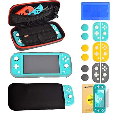 HUACITY Nintendo Switch Lite Accessoire - Housse Etui écran Protection kit d'accessoires pour Switch Lite (18 in 1)