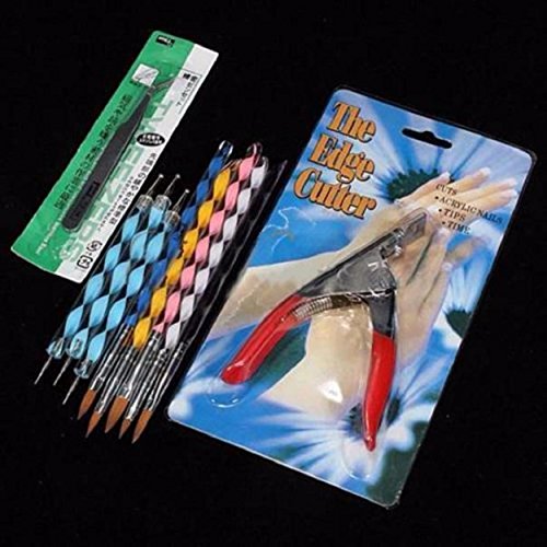 Yogogo 42 Acrylnagel Kunst Spitzen Powder Liquid Pinsel Glitter Clipper Primer Datei Set Kit - 2