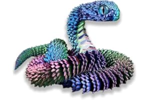 GQDGCU Schlange Spielzeug, 3d Schlange, 3d Druck Schlange, 3d Gedruckte Schlange, 3D gedruckte Tierspielzeuge, Schlangen Modell, Schlange Statue Decor, Zappelspielzeug für Autismus/ADHS (75cm,Schillernde)
