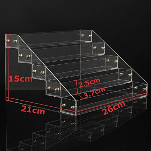 DANCINGNAIL Acryl Nailart Nagellack Aufbewahrungsbox Kosmetik Aufbewahrung Nail Polish Display (leer) Transparent 5-reihig 26 (L) 21 (W) 15 (H) - 6