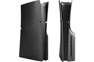 LELINKER Coque de protection fine pour console PS5 - Coque supérieure rigide en ABS résistant aux chocs - Anti-rayures et anti-poussière - Coque latérale pour console PS5 Slim Disc Edition (noir)