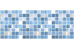 Funlife Selbstklebend Tapetenbordüre, Tapete Bordüre Deckenbordüre Wandaufkleber Bodenleiste zum Abziehen und Aufkleben für Bad Küche Fliesen Wanddekoration, Mosaik-Muster, wasserdicht, 10cm x 2m,PVC