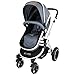 i-Safe System - Grey Trio Travel System Pram & Luxury Stroller 3 in 1 Complete With Car Seat