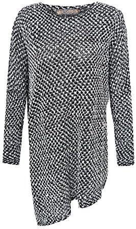 Qed Womens Oversized Slanted Hem Cut And Sew Top In Black Size S