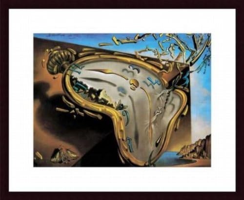 Printfinders Clock Explosion by Salvador Dali Wood Framed Art Print