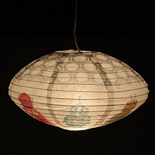 Funky UFO-geformte Papier-Roboter Lampenschirm - 2