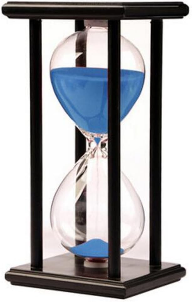 Lodunsyr Reloj de arena con temporizador de 45 minutos, reloj de arena para decoración de Navidad, Año Nuevo, cumpleaños, mesa de té, café, libro, estante escolar, marco de madera, temporizador de