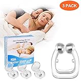 Anti Snore Devices, 2019 New Version 3Pcs Anti Snore Nose Clip, Snore Stopper Snoring Relief Nasal Dilators, Nasal Dilator Snoring with Magnets for Promotes Breathing and Comfortable Sleep.