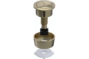 Hulthor Universal Toilet Flush Button Kit – Brushed Brass Dual Flush Replacement for 40mm, 50mm & 60mm Cistern Lid Holes – Cable Operated