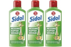 SIDEL 3 x SIDOL Messing Kupfer Bronze 250ml (insgesamt 750ml) Poliert zuverlässig Beschläge, Musikinstrumente, Armaturen, Münzen, Antiquitäten, Motorrad, Oldtimer uvm