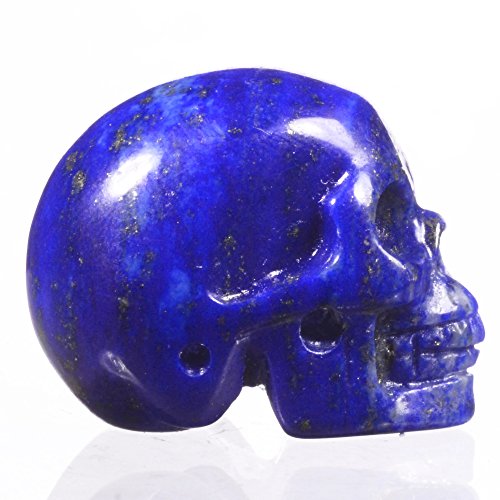Mineralbiz 1.5 „Mini natürlichen Lapis Lazuli Edelstein geschnitzten Kristall Schädel, Schädel Carving, Kristall menschlichen Schädel Kopf Skulptur, heilende Reiki - 8